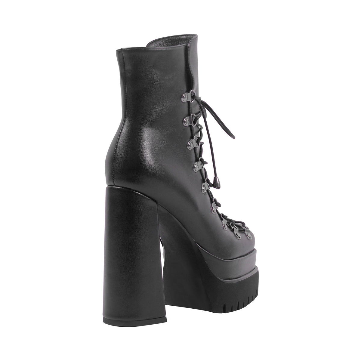 Double Platform Side Zipper Lace-up Ankle Boots - Onlymaker Best Price