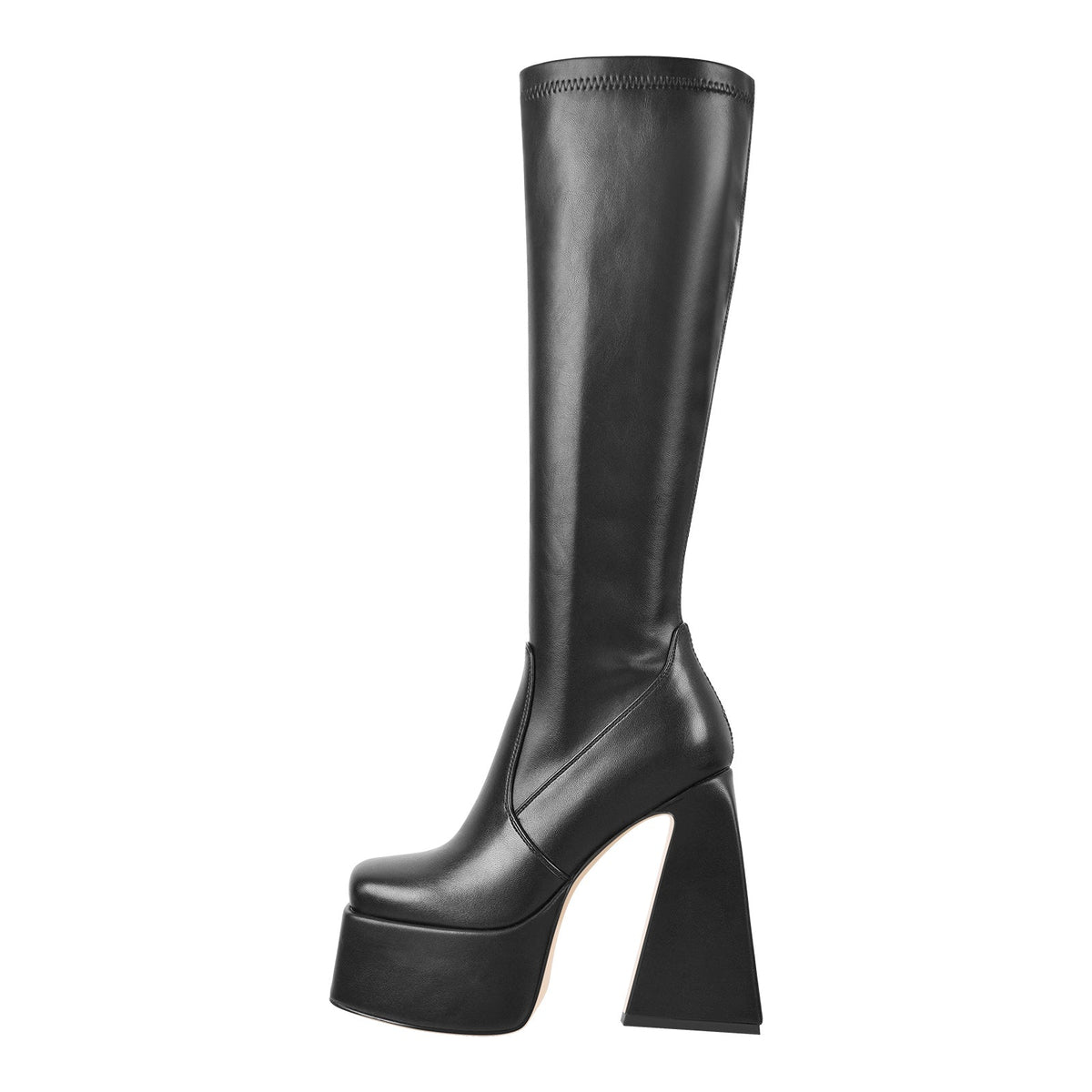 Platform Triangle Heel Thigh Knee High Boots - Onlymaker Classic