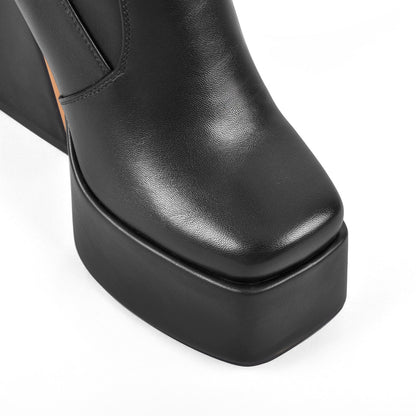 Platform Triangle Heel Thigh Knee High Boots - Onlymaker Classic