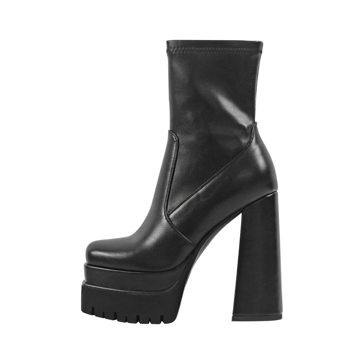 Double Platform Block Heel Ankle Boots - Onlymaker Recommended
