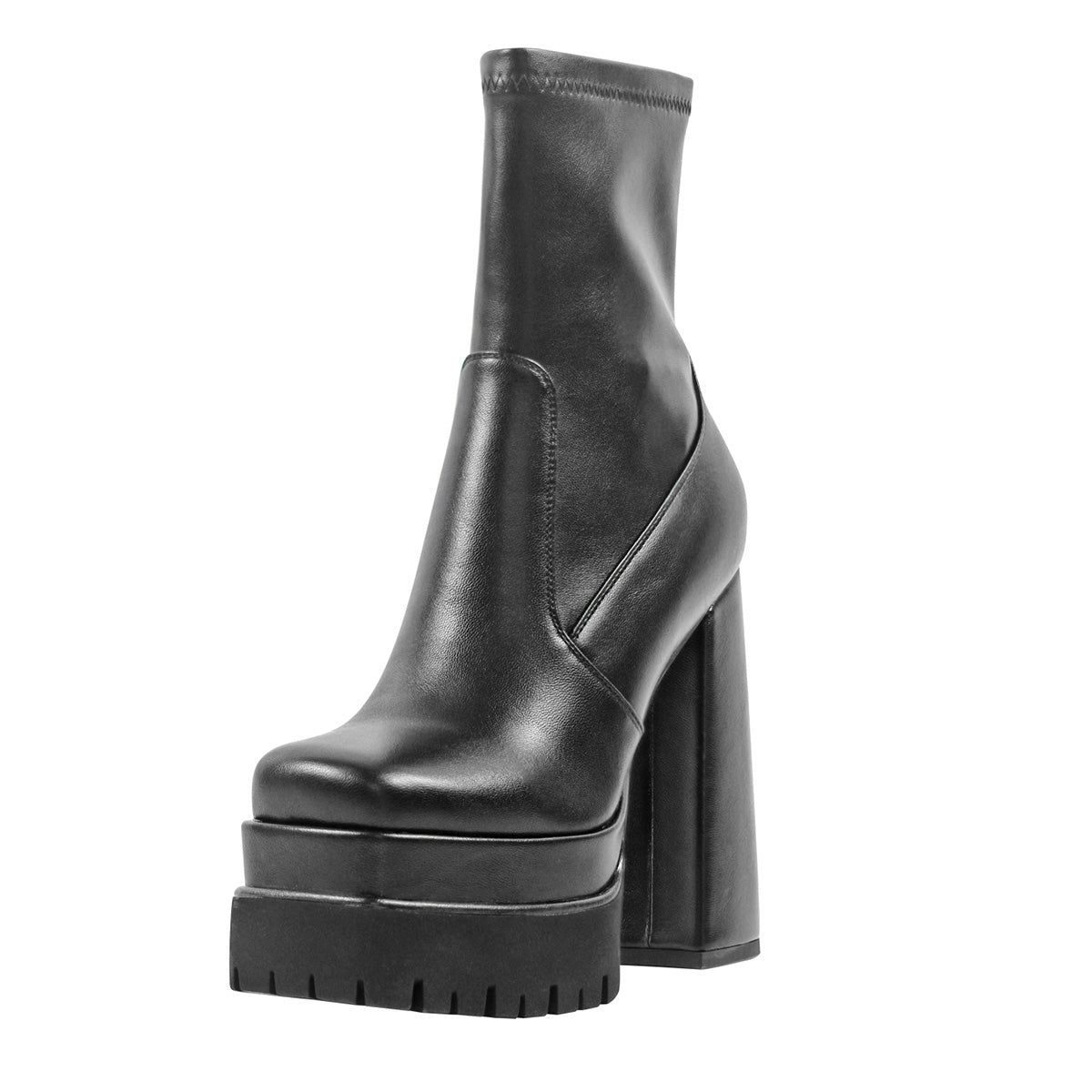 Double Platform Block Heel Ankle Boots - Onlymaker Recommended