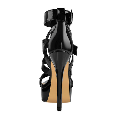 Pointed Toe Buckle Strap Stiletto Platform Sandals - Onlymaker Great Value
