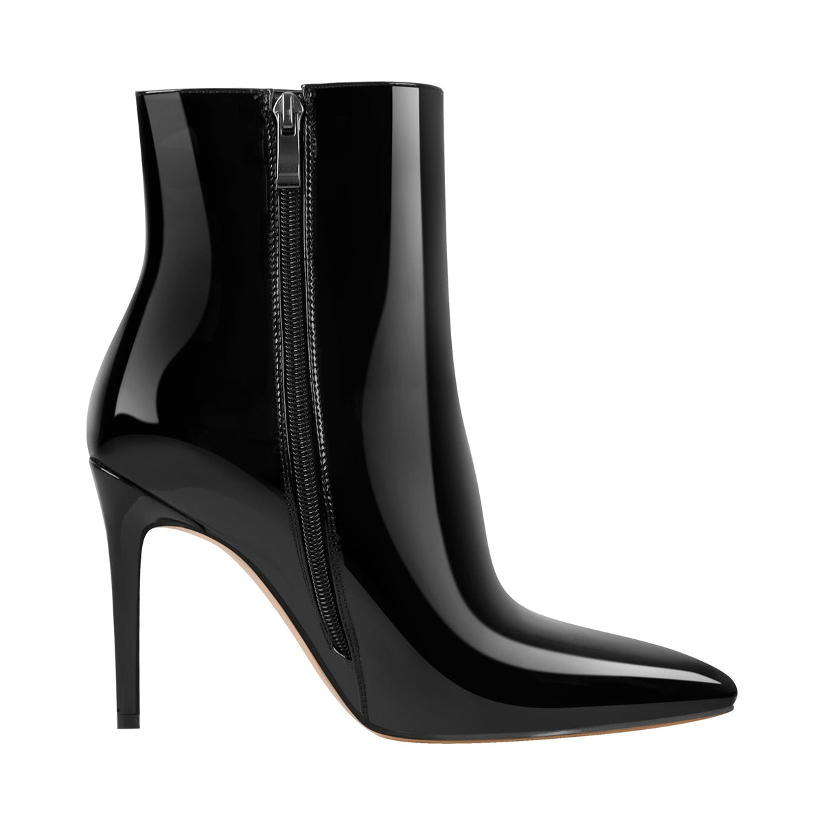 Pointed Toe Stiletto Patent Ankle Boots - Onlymaker Popular
