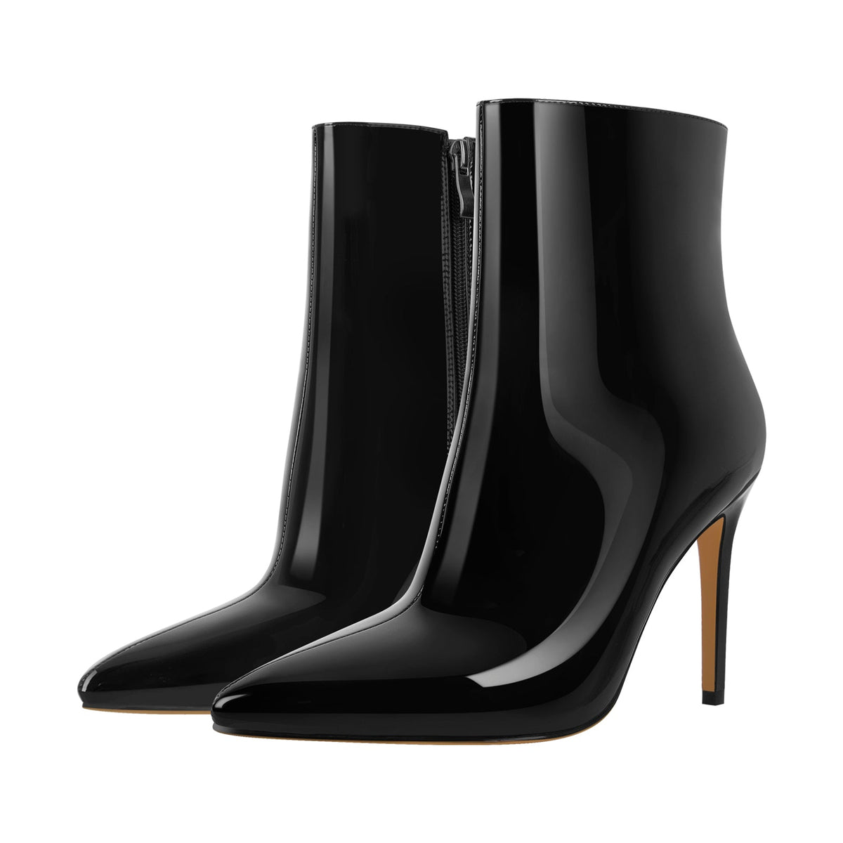 Pointed Toe Stiletto Patent Ankle Boots - Onlymaker Popular