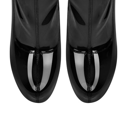 Patent Leather Platform Stiletto High Heel Ankle Boots - Onlymaker New