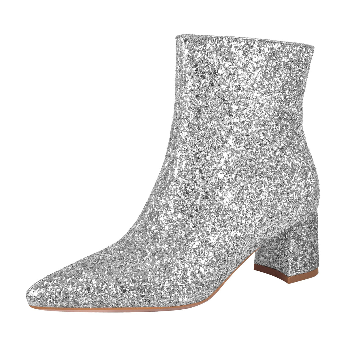 Pointed Toe Glitter Ankle Boots - Onlymaker Latest