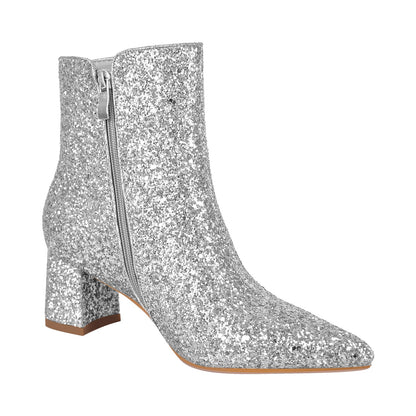 Pointed Toe Glitter Ankle Boots - Onlymaker Latest