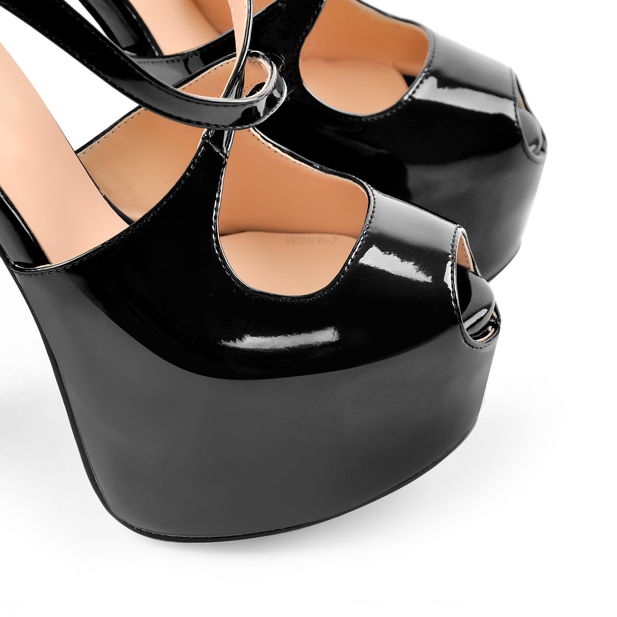 Onlymaker Peep Toe Platform Cross Straps High Heels - Onlymaker Best Seller