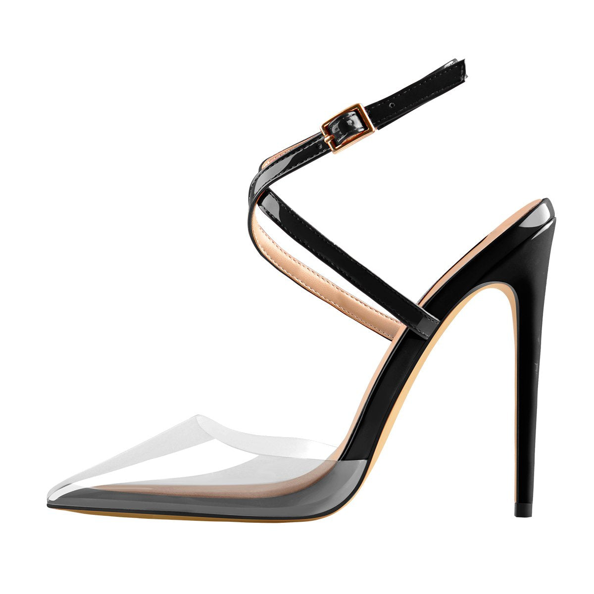 Pointed Toe Slingback High Heels Cross Strap Pumps - Onlymaker Discount