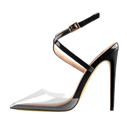 Pointed Toe Slingback High Heels Cross Strap Pumps - Onlymaker Discount