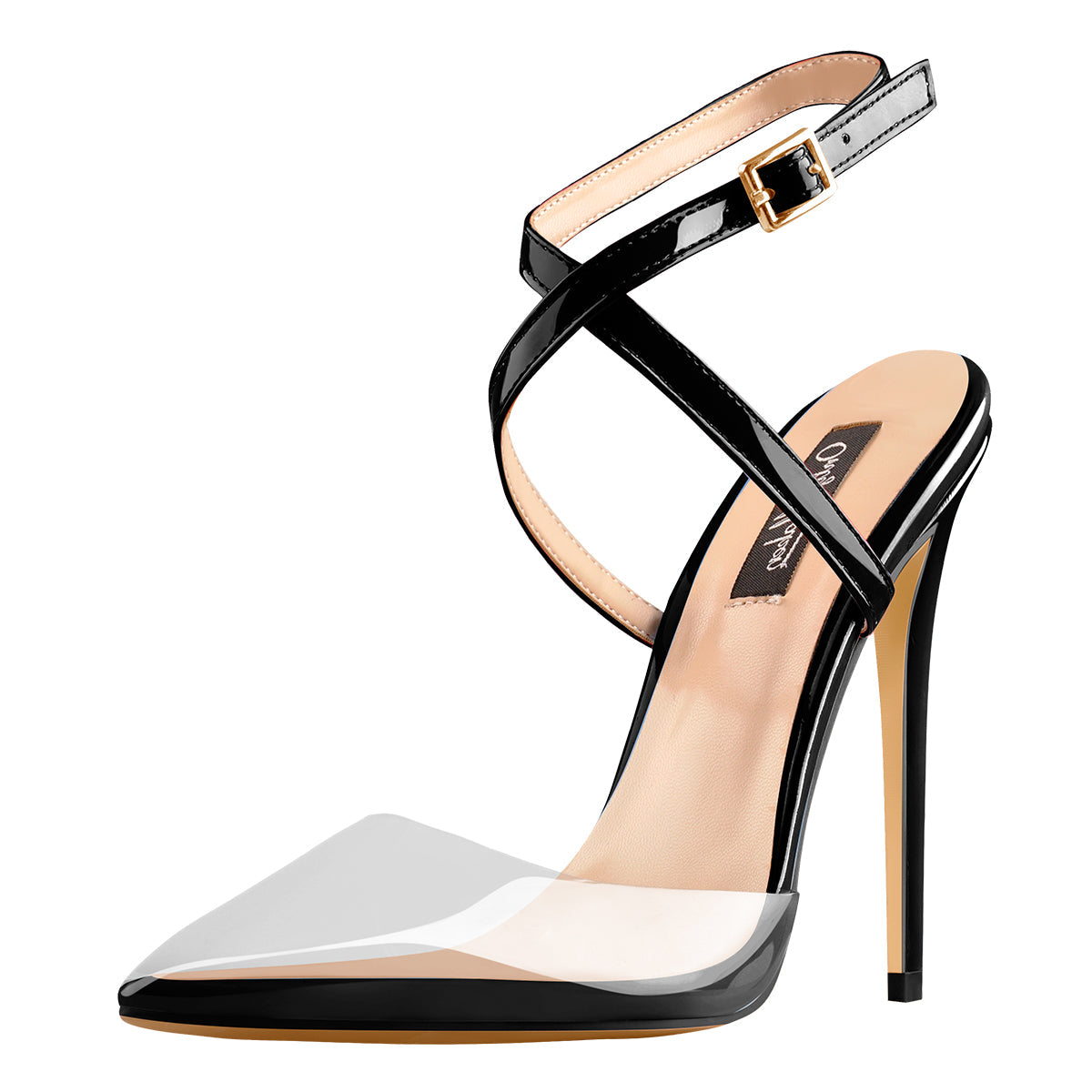 Pointed Toe Slingback High Heels Cross Strap Pumps - Onlymaker Discount