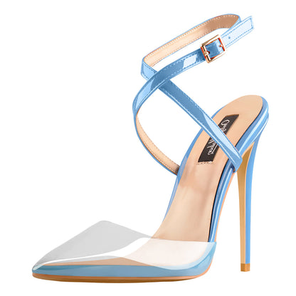 Pointed Toe Slingback High Heels Cross Strap Pumps - Onlymaker Discount