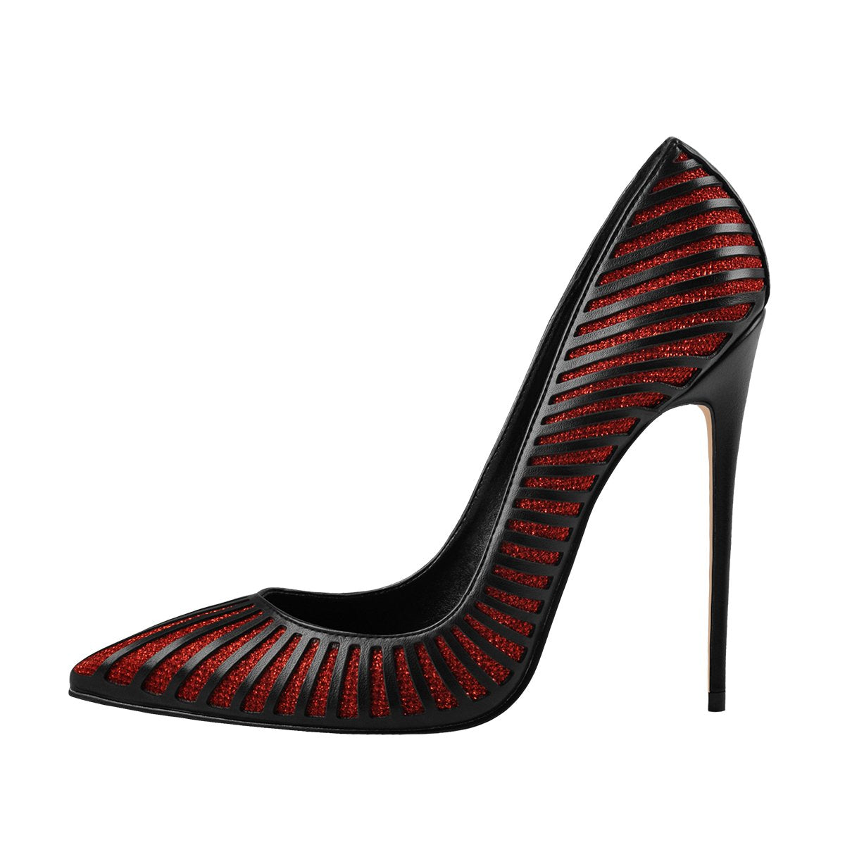 Black Red Silver Yellow Basic Pumps Pointed Toe Stilettos - Onlymaker Special Offer