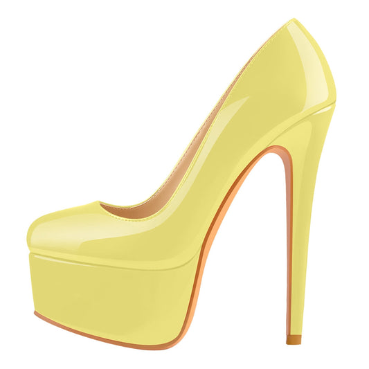 Patent Leather Rounde Toe Platform Leopard Stiletto High Heels Pumps - Onlymaker Discount