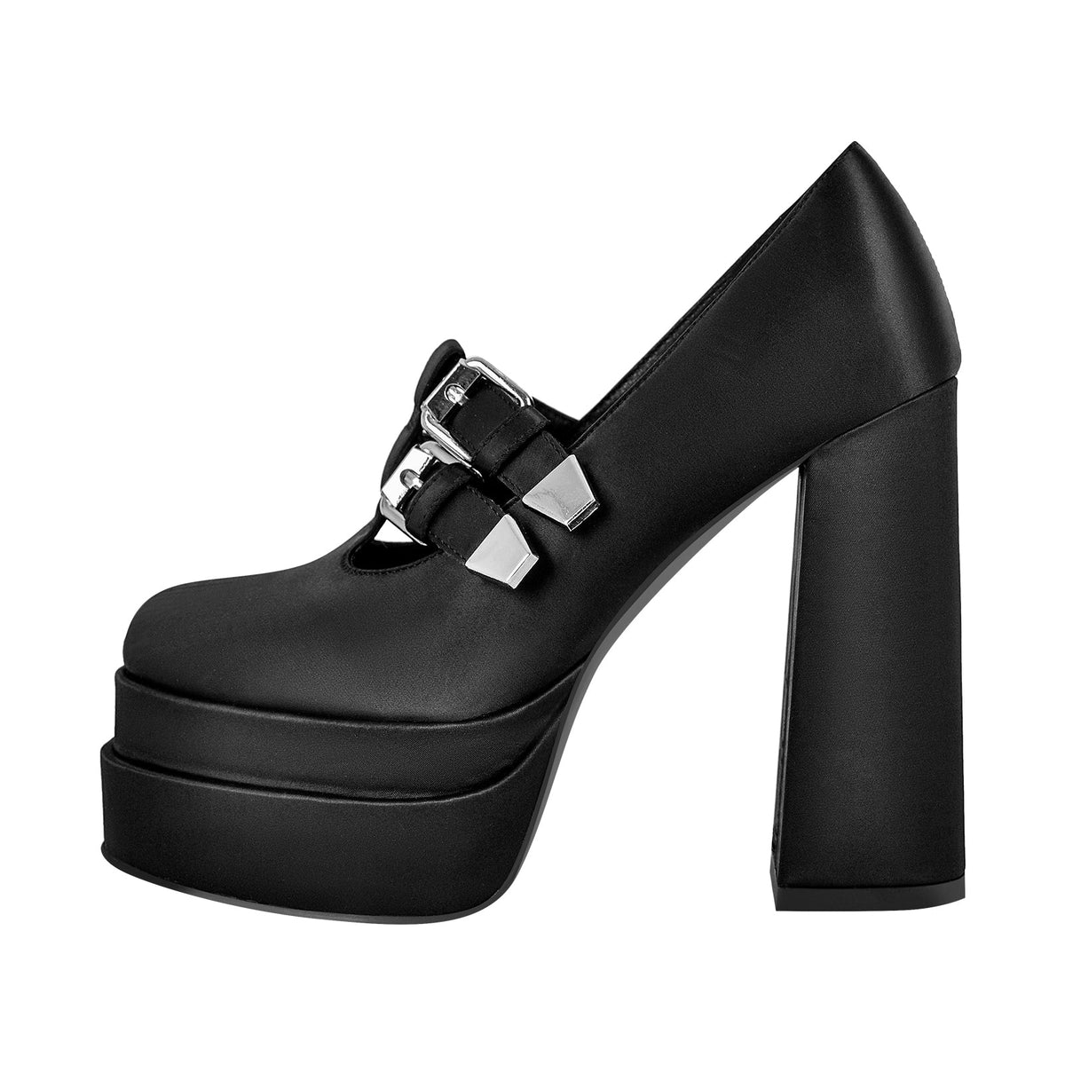 Double Platforms Chunky High Heel Pumps - Onlymaker Sale