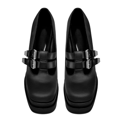 Double Platforms Chunky High Heel Pumps - Onlymaker Sale