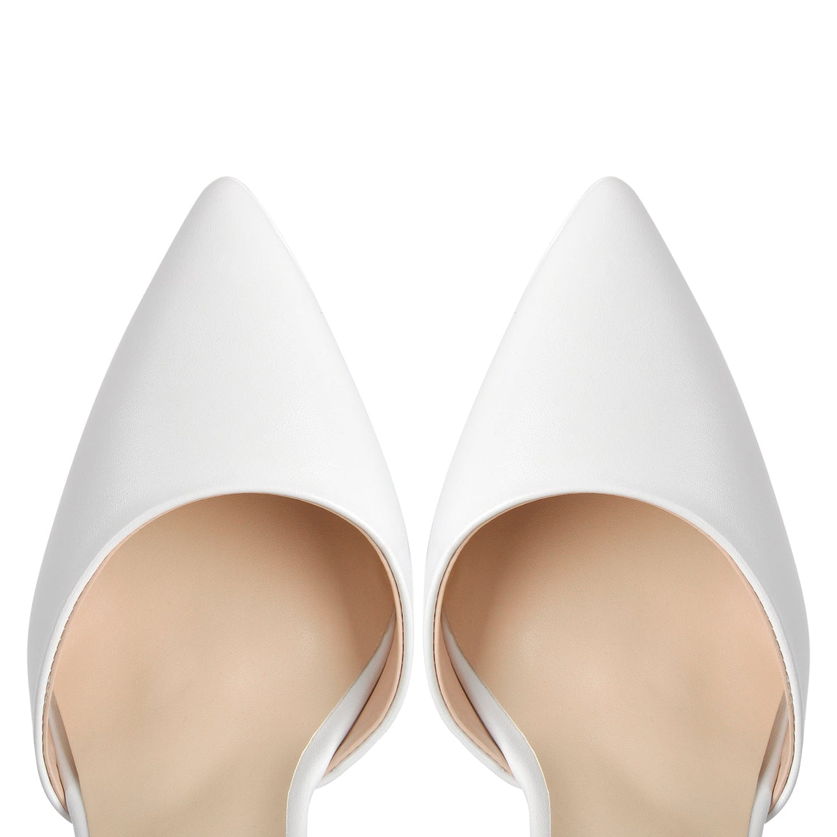 White Pointed Toe Platform Chunky Pumps - Onlymaker Everyday