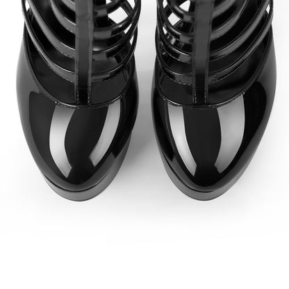 Round Toe Platform Buckle High Heel Stiletto Pumps - Onlymaker Customer Favorite