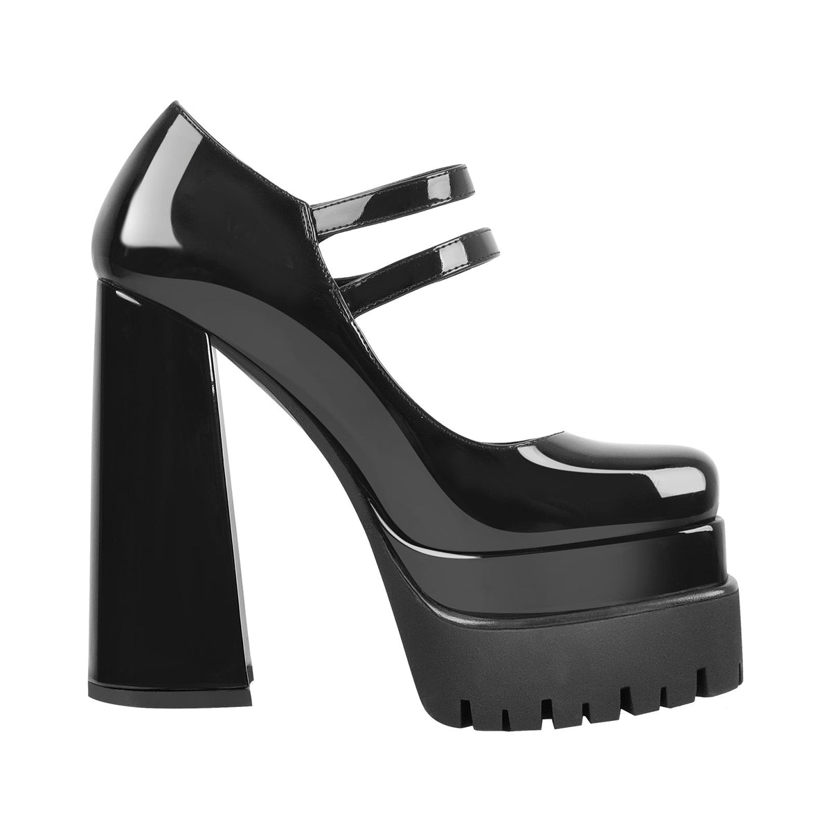 Square Toe Platform Chunky Mary Jane Pumps - Onlymaker Deals