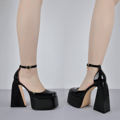 Ankle Strap Chunky Platform Mary Jane Pumps - Onlymaker Everyday