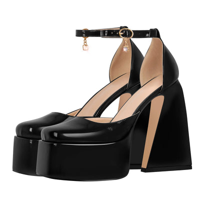 Ankle Strap Chunky Platform Mary Jane Pumps - Onlymaker Everyday