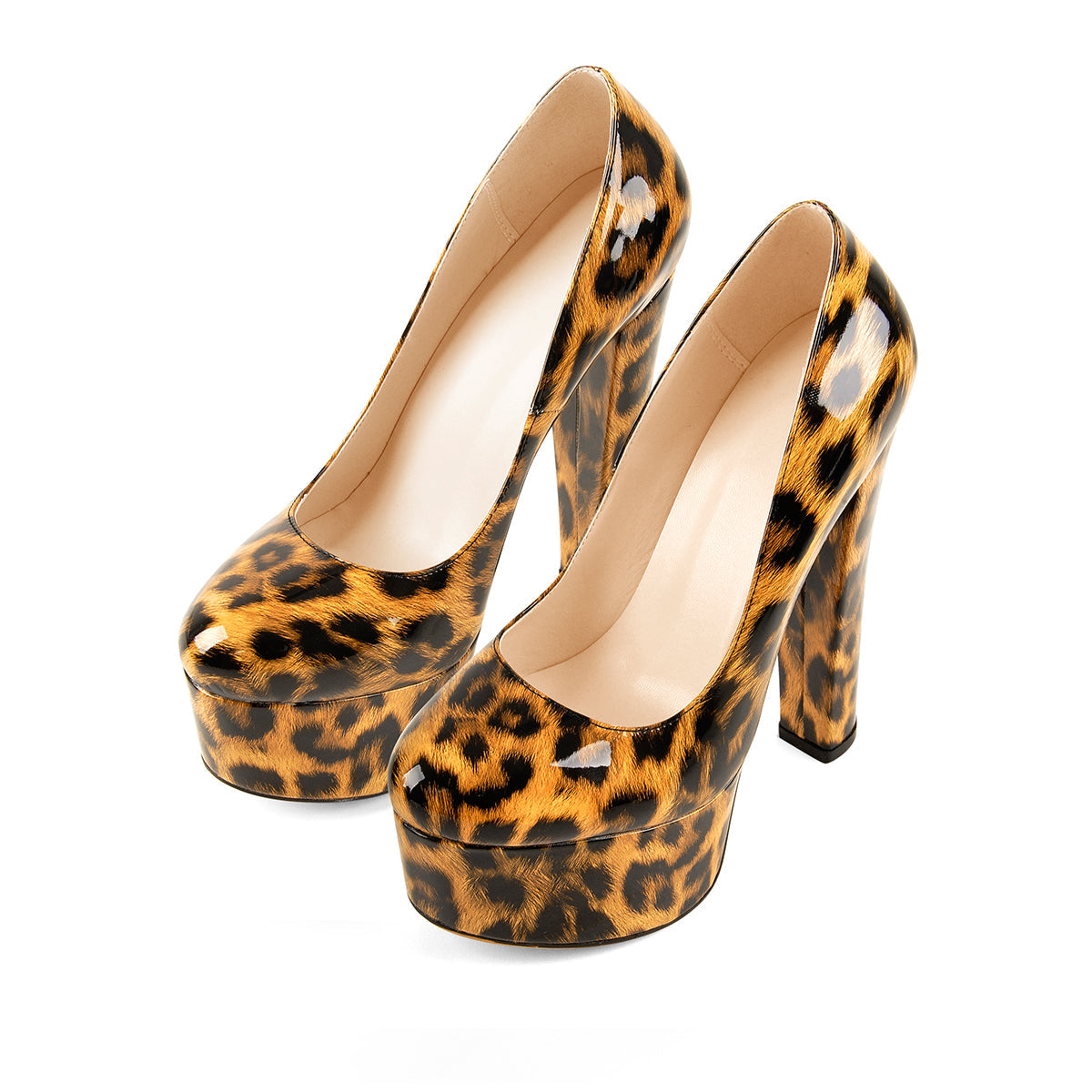 Platform Round Toe Pumps Chunky Heels Pumps - Onlymaker Trusted