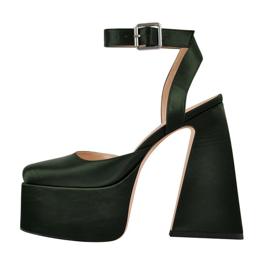 Ankle Strap Platform Chunky High Heel Pumps - Onlymaker Deals