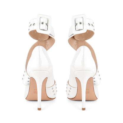 Rhinestone Studded Cross Ankle Strap Pumps - Onlymaker Discount
