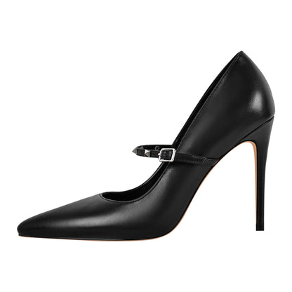 Pointed Toe Rivet Strap Stiletto Pumps - Onlymaker Signature