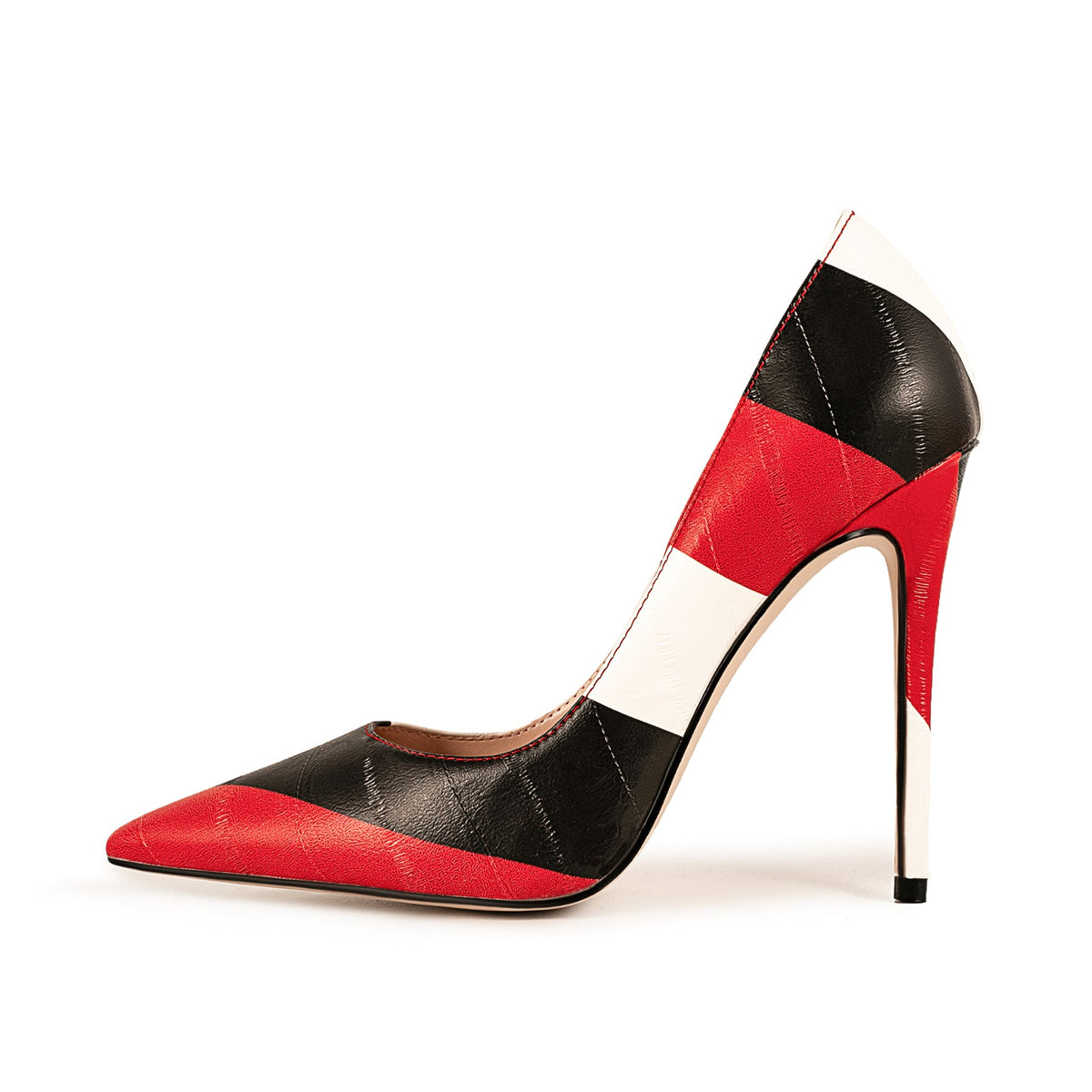 Pointed Toe Mix-Color Slip On Stiletto Pumps - Onlymaker Sale
