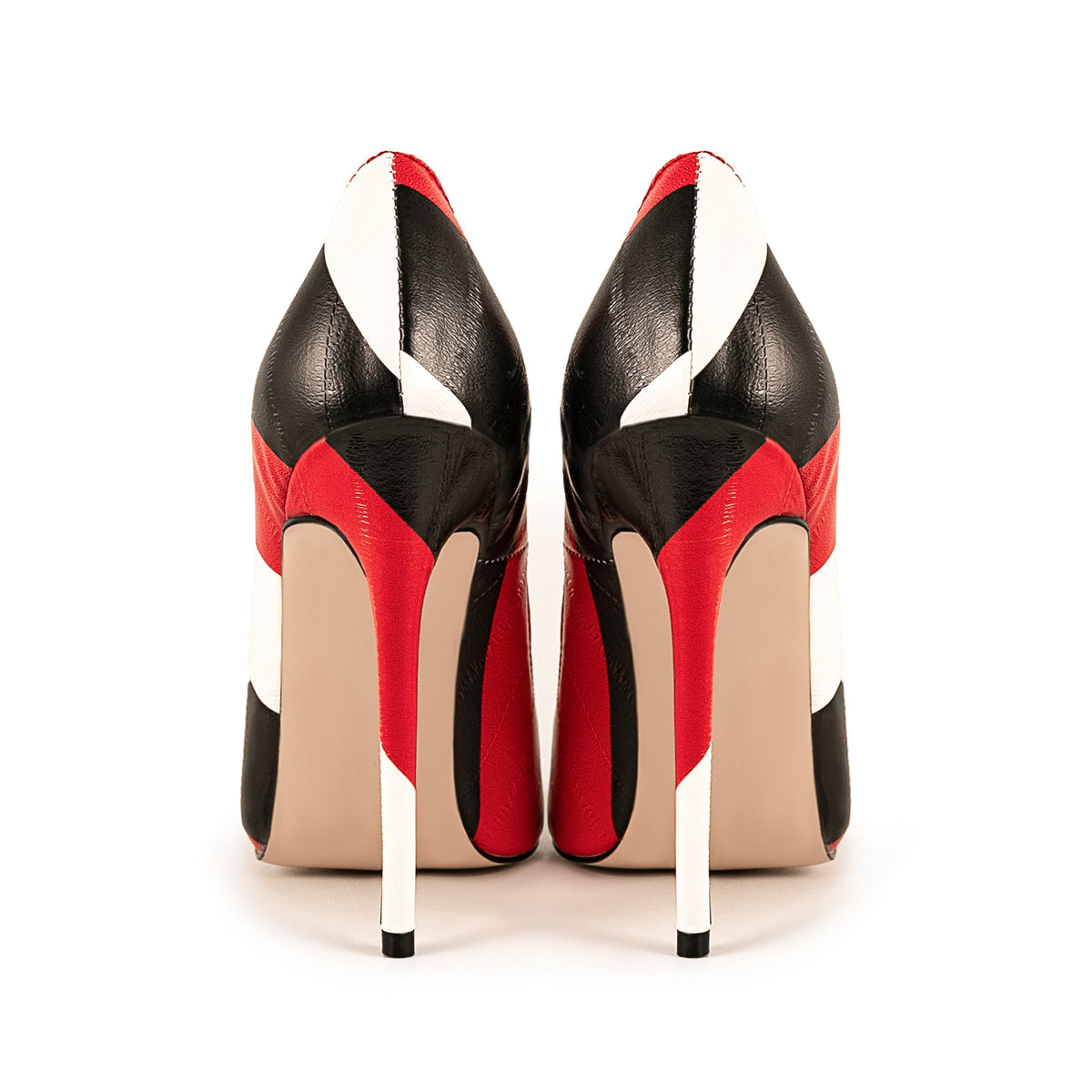 Pointed Toe Mix-Color Slip On Stiletto Pumps - Onlymaker Sale