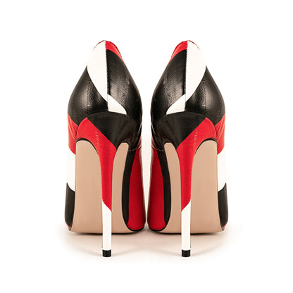 Pointed Toe Mix-Color Slip On Stiletto Pumps - Onlymaker Sale