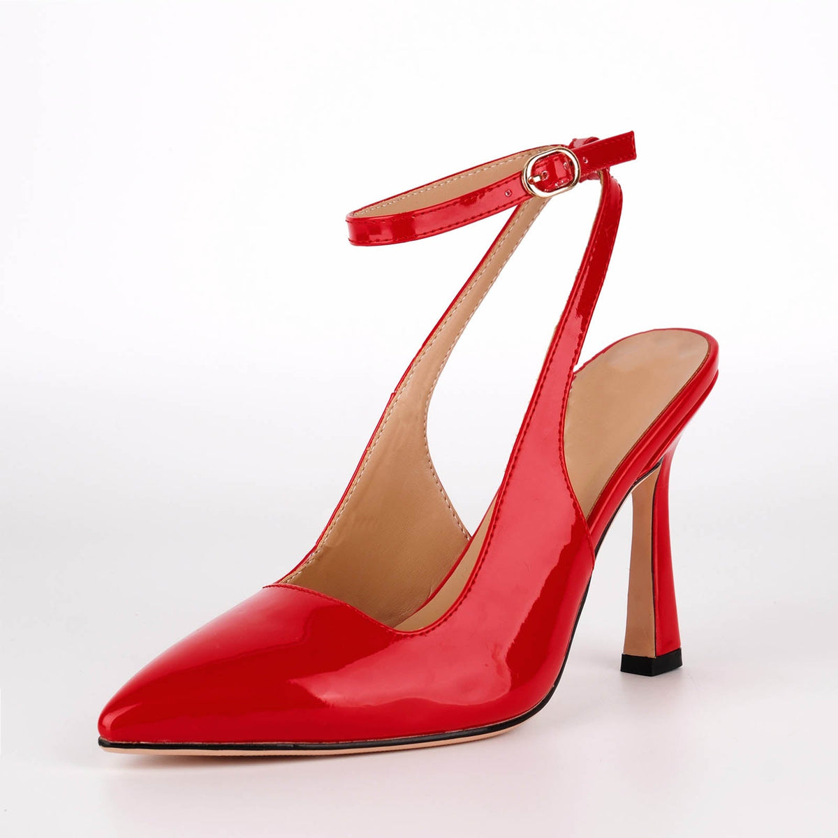 Pointed Toe Ankle Strap Slingback Pumps - Onlymaker Essential