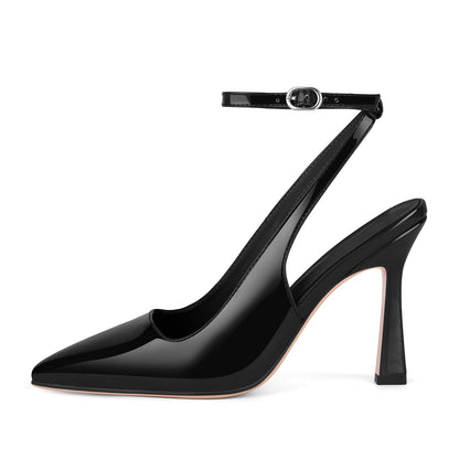 Pointed Toe Ankle Strap Slingback Pumps - Onlymaker Essential