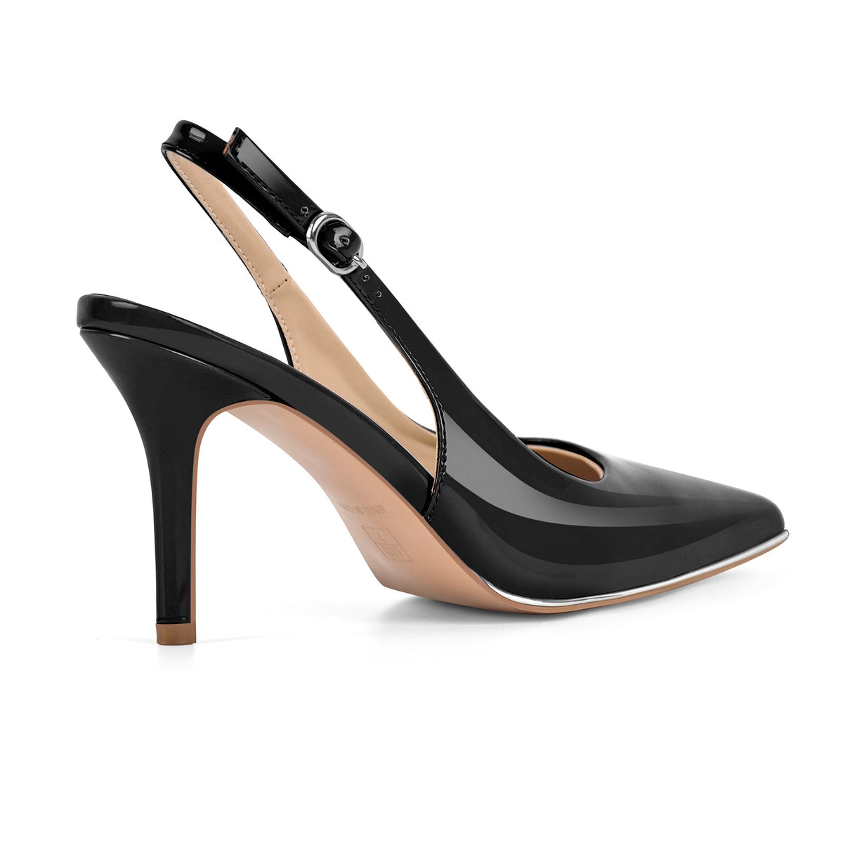 Pointed Toe Patent Leather Slingback Pumps - Onlymaker Trusted
