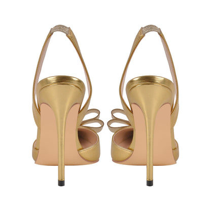 Bow Pointed Toe Slingback Stiletto Pumps - Onlymaker Classic