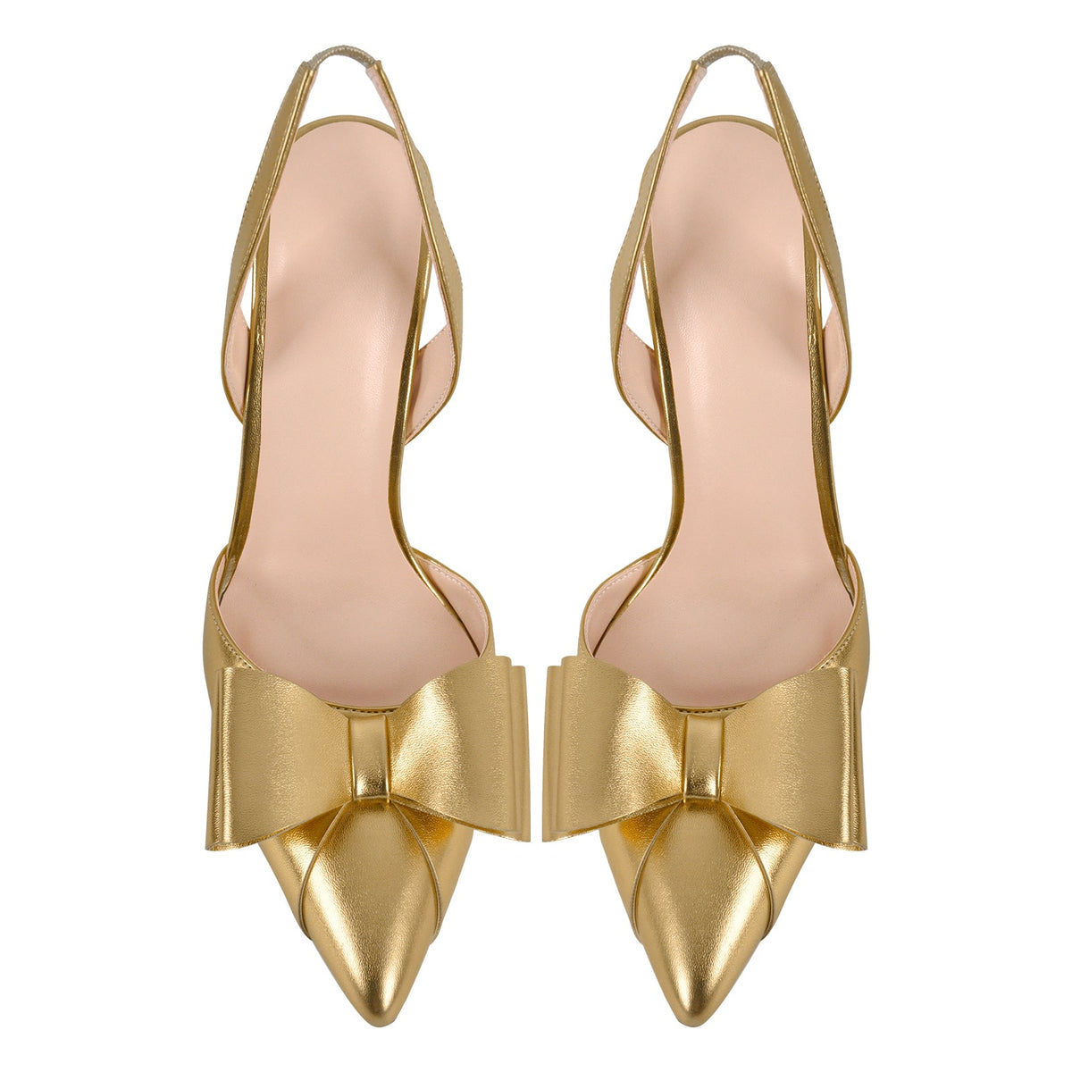 Bow Pointed Toe Slingback Stiletto Pumps - Onlymaker Classic