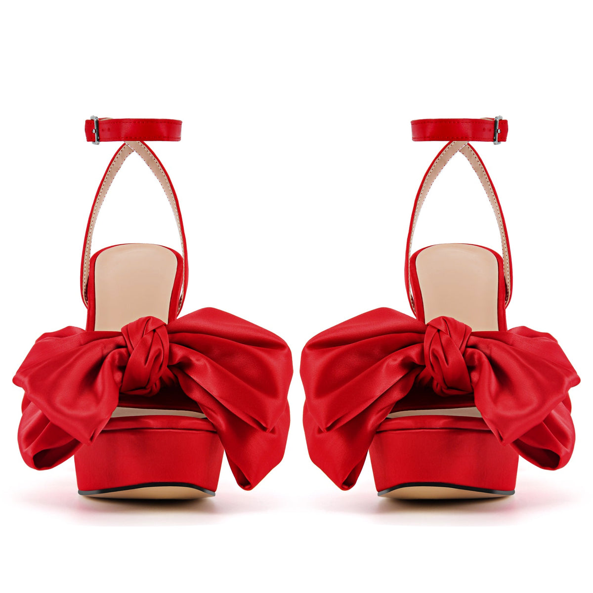 Bow Platform Ankle Strap Chunky Heel Sandals - Onlymaker Value
