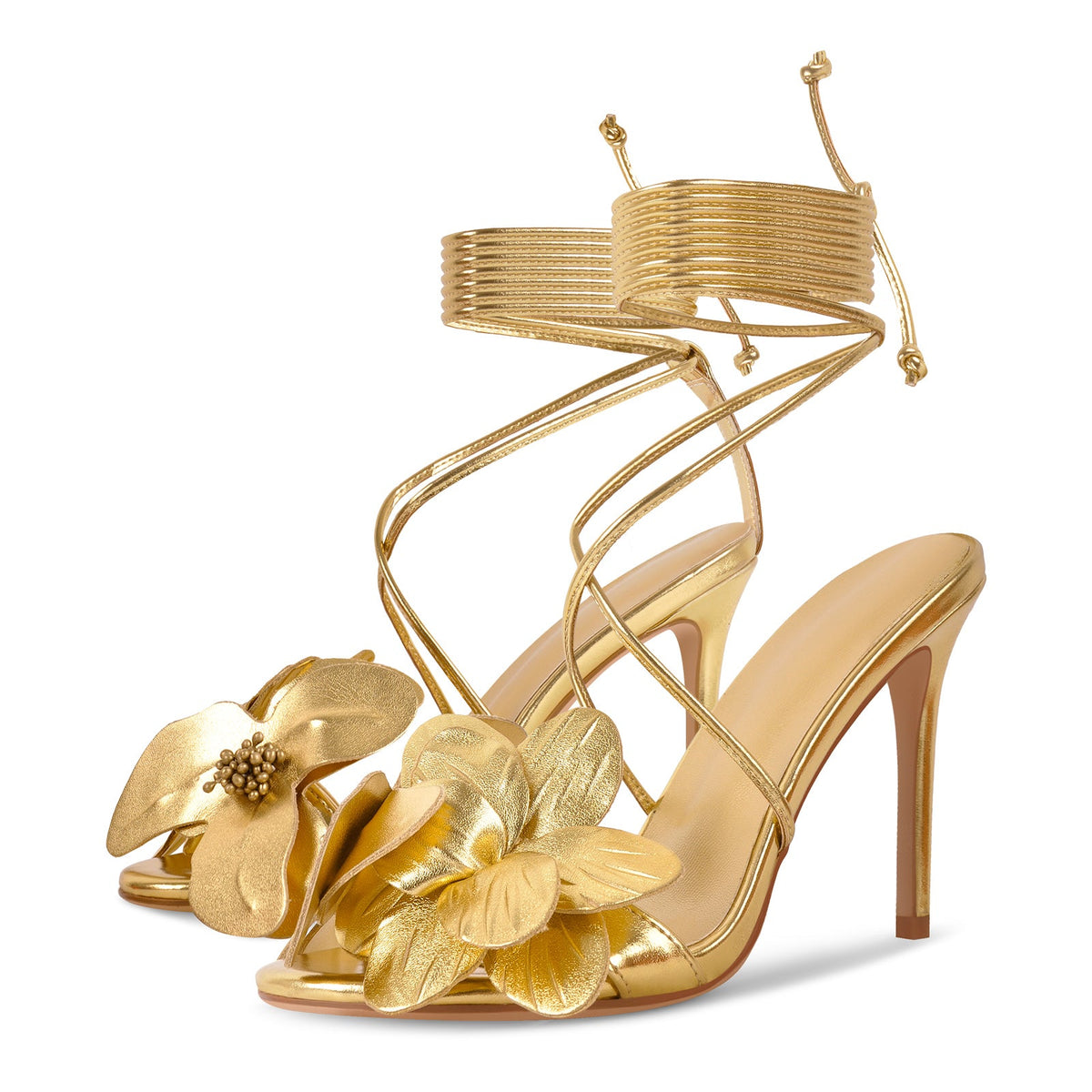 Round Toe Flower Cross Lace-up Sandals - Onlymaker Best Price