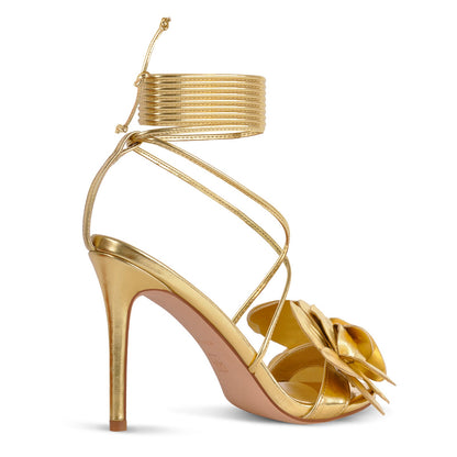 Round Toe Flower Cross Lace-up Sandals - Onlymaker Best Price