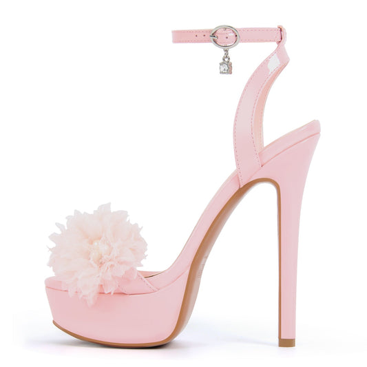 Platform Flower Rhinestone Ankle Strap Sandals - Onlymaker Sale