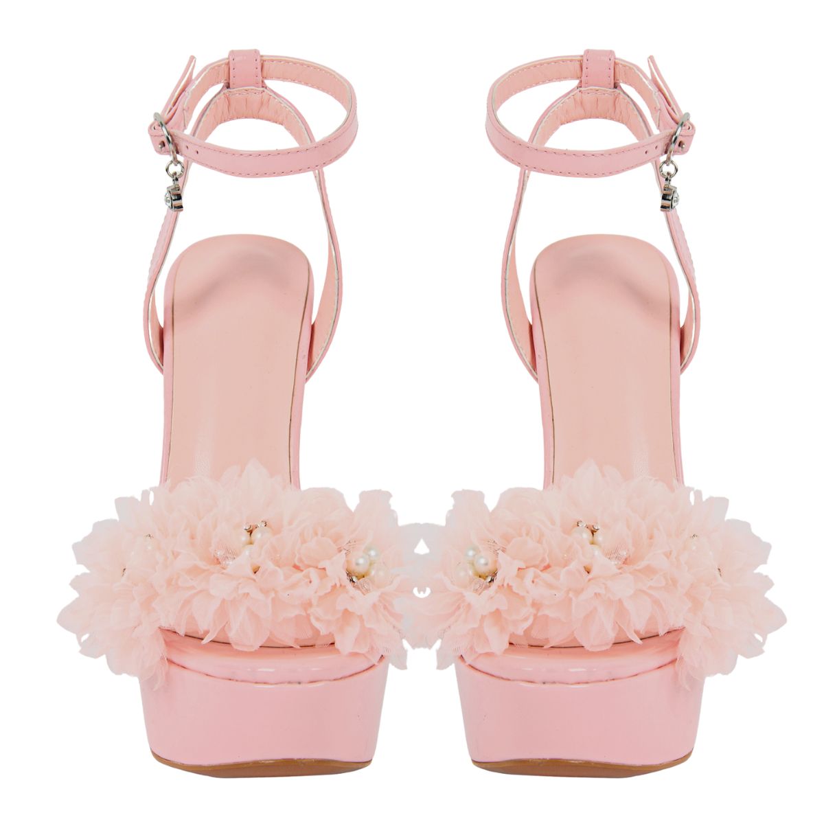 Platform Flower Rhinestone Ankle Strap Sandals - Onlymaker Sale