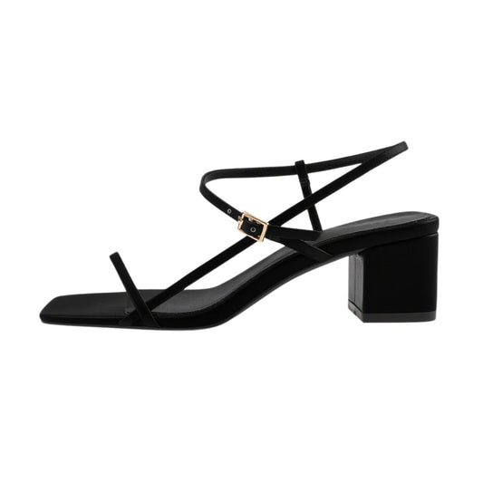 Buckle Strap Square Toe Chunky Heel Sandals - Onlymaker Sale