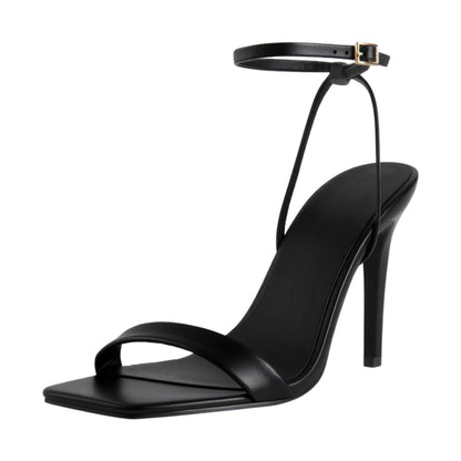 Square Toe Ankle Strap Stiletto Sandals - Onlymaker Best Price