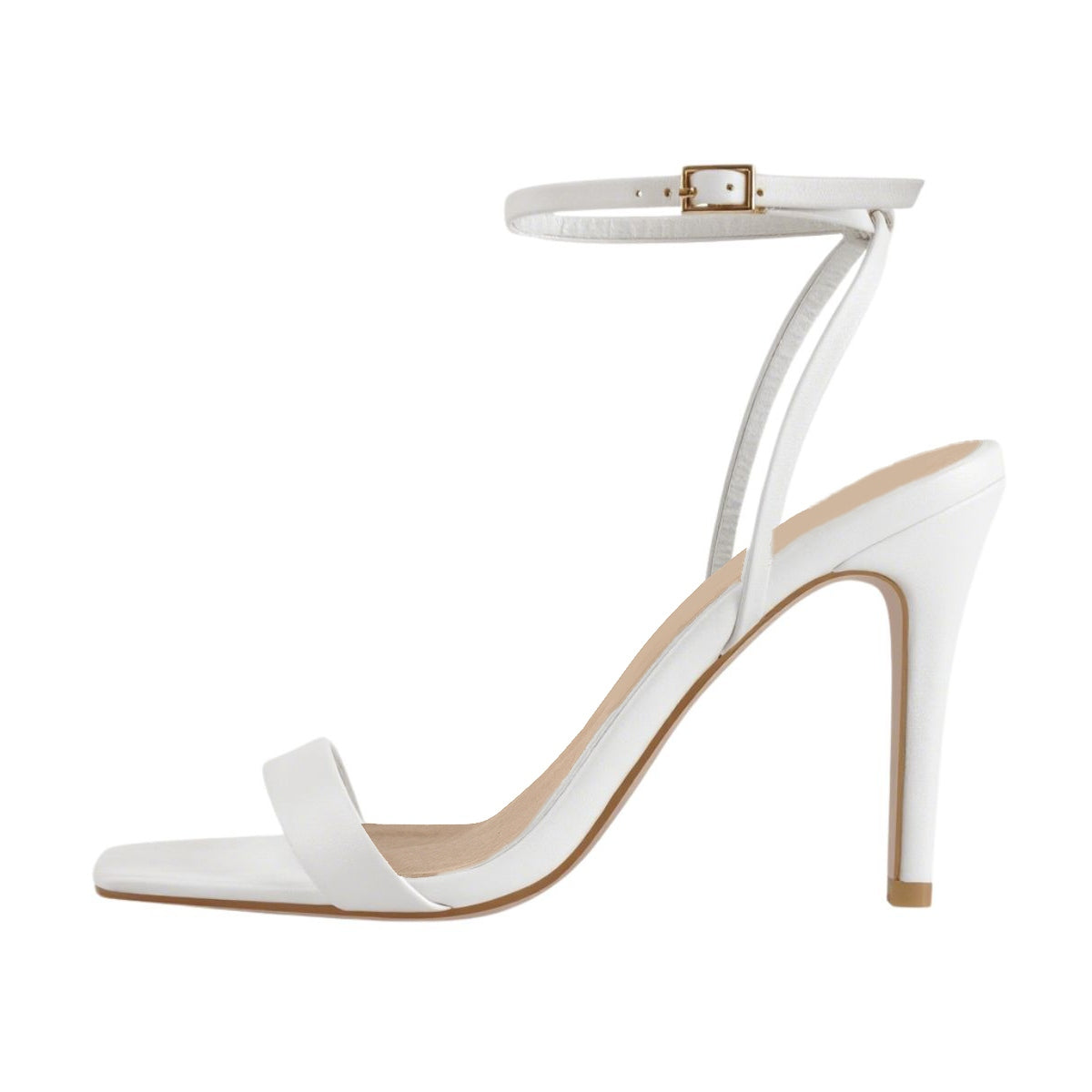 Square Toe Ankle Strap Stiletto Sandals - Onlymaker Best Price