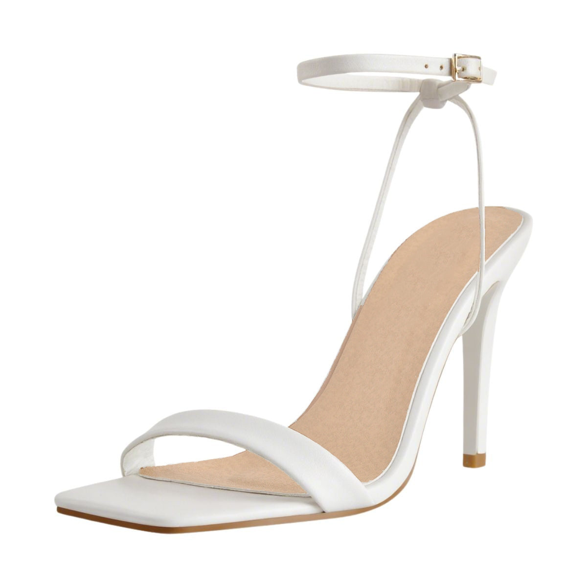 Square Toe Ankle Strap Stiletto Sandals - Onlymaker Best Price