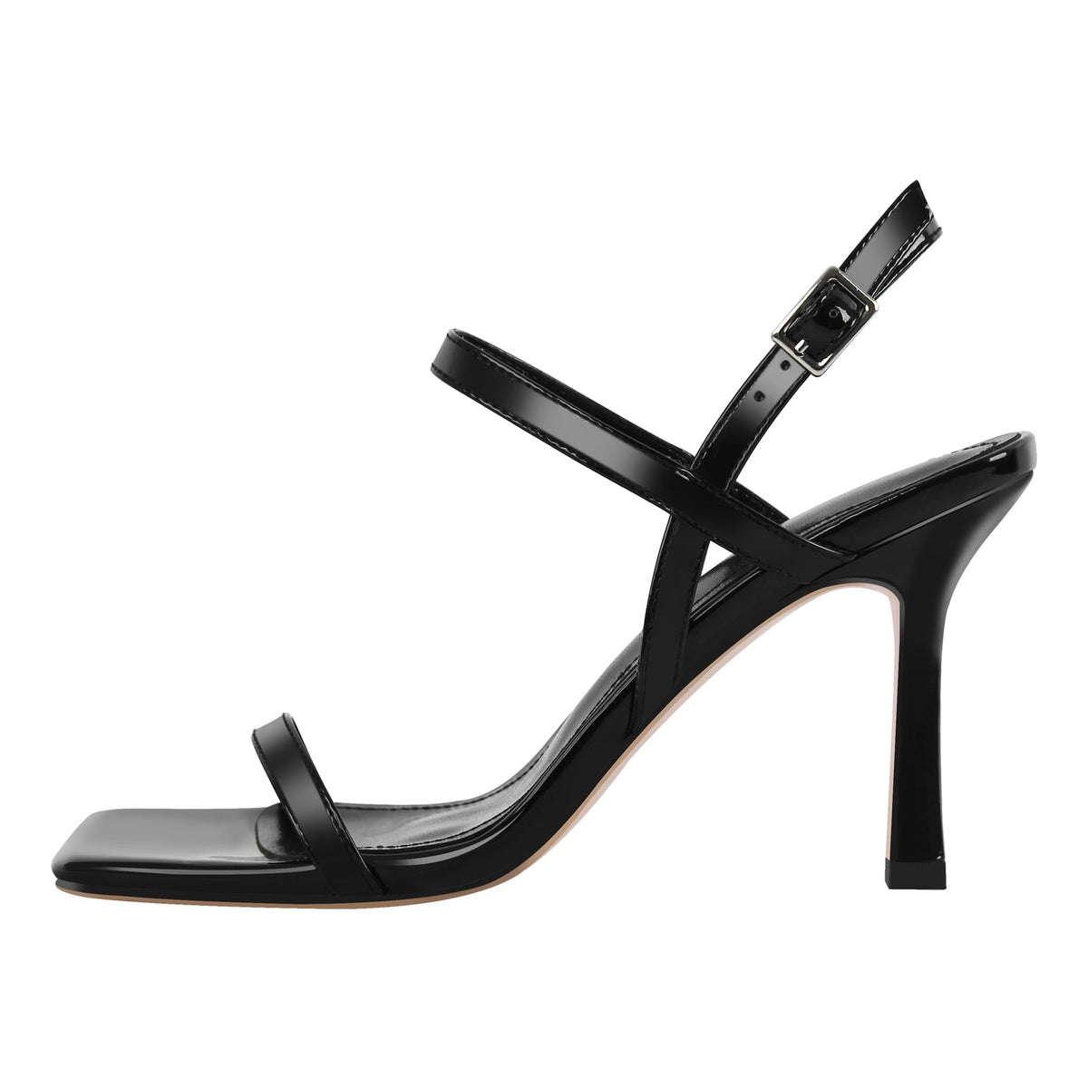 Square Toe Buckle Strap Stiletto Sandals - Onlymaker Quality
