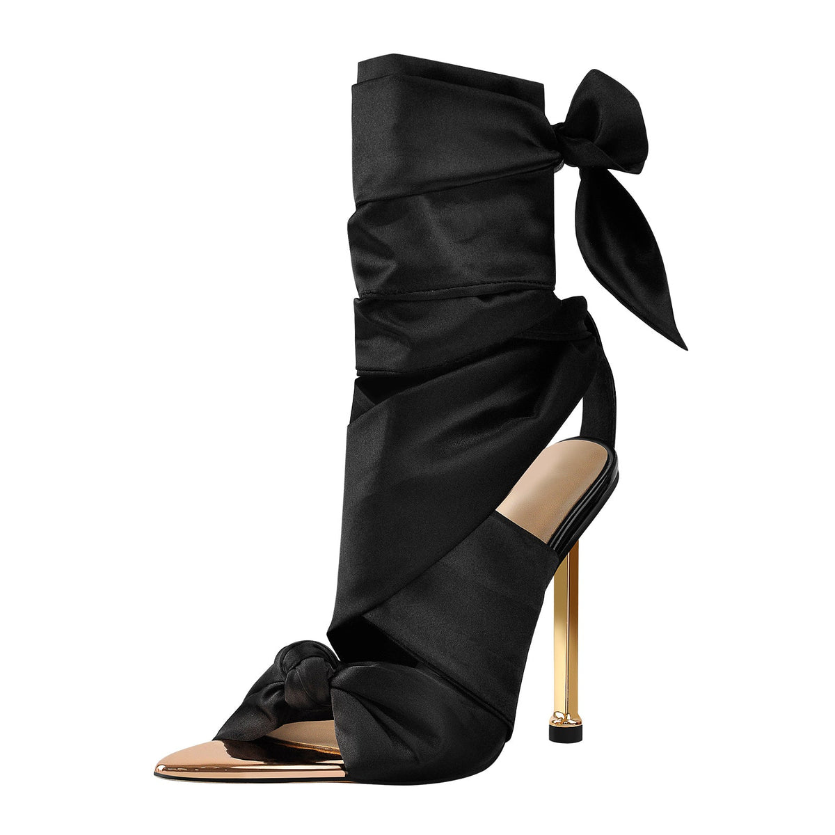 Pointy Open Toe High Heel Lace up Sandals - Onlymaker Great Value