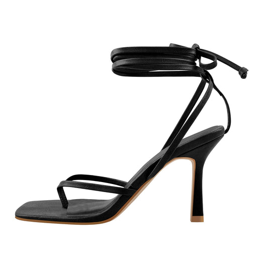 Flip Flop Thong Square Toe Lace Up Sandals - Onlymaker Deals