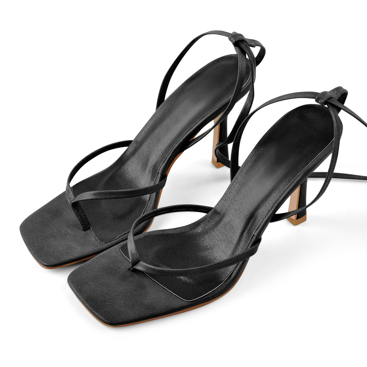 Flip Flop Thong Square Toe Lace Up Sandals - Onlymaker Deals